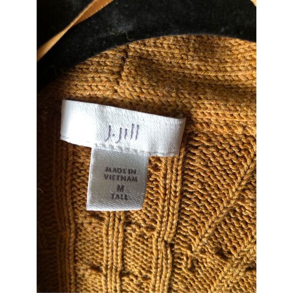 J Jill Open Front Cable Knit Boho Cardigan Size M - Picture 6 of 12